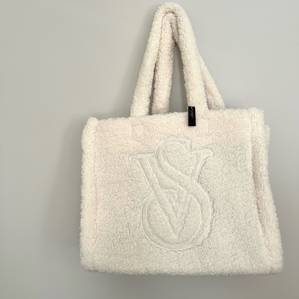 Victoria's Secret Plush Teddy Fabric Tote